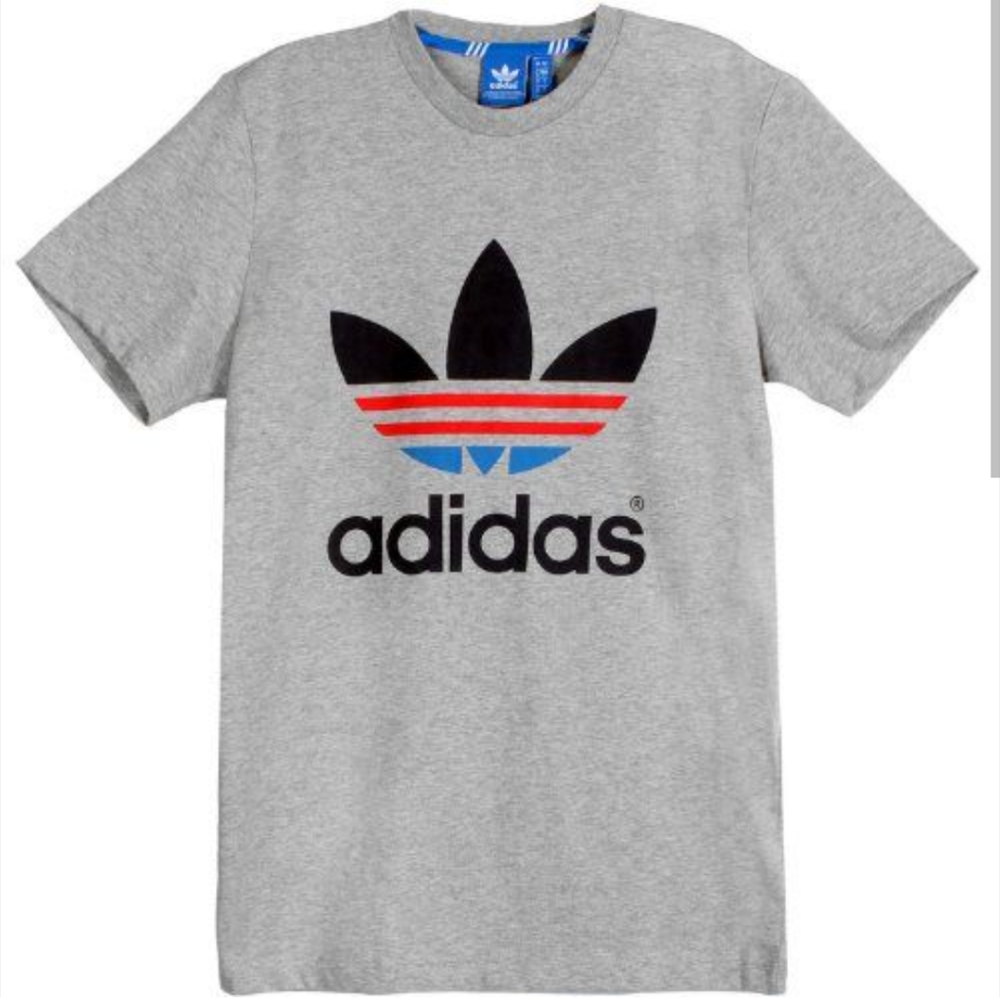 Adidas Gray Short Sleeve Tee with Logo
